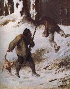 The thief in the snow, Jean Francois Millet